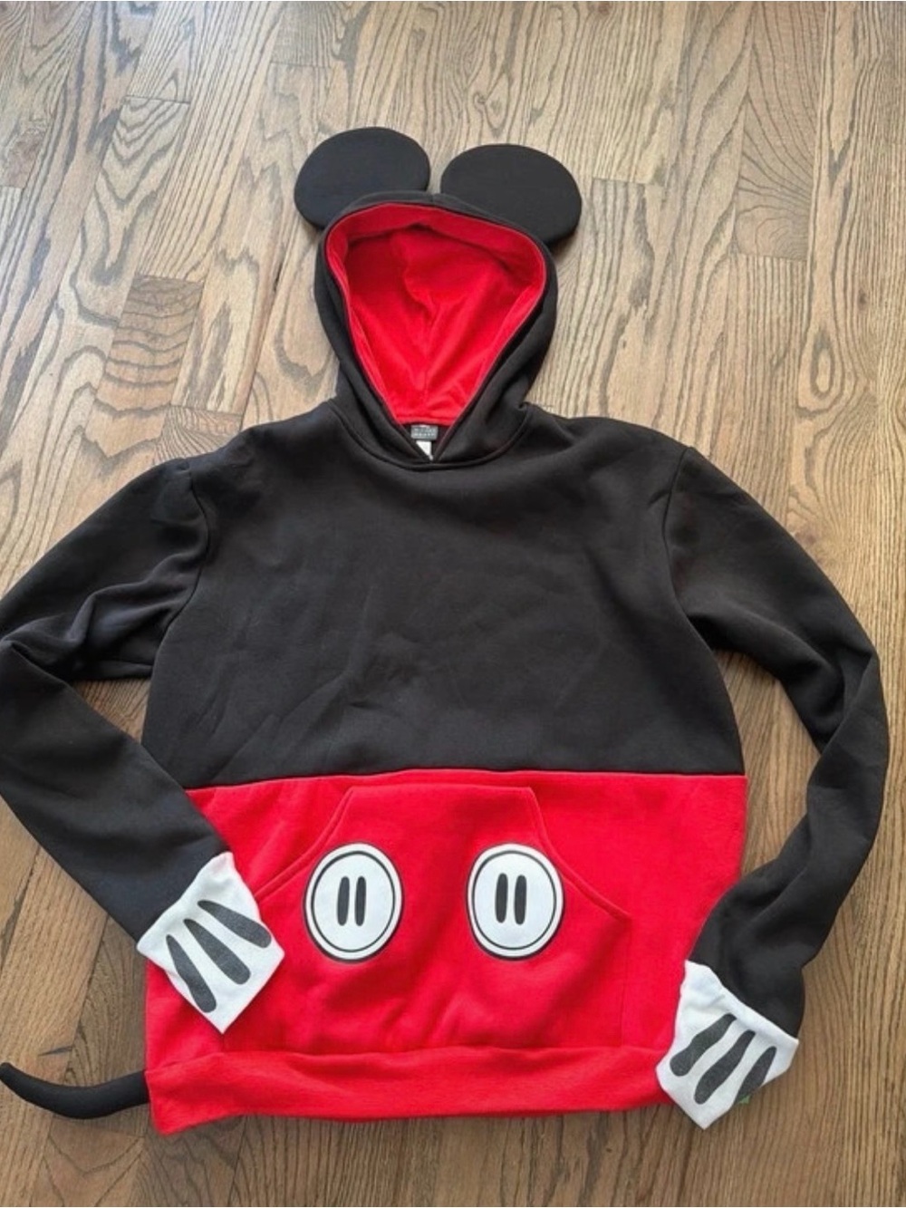 Black & Red Mouse Hoodie with Ears